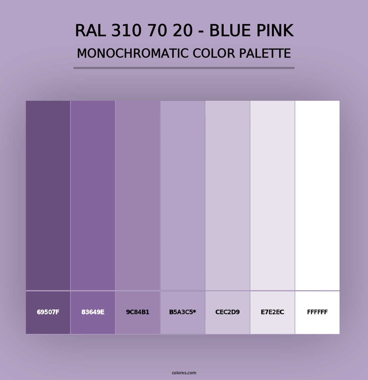 RAL 310 70 20 - Blue Pink - Monochromatic Color Palette