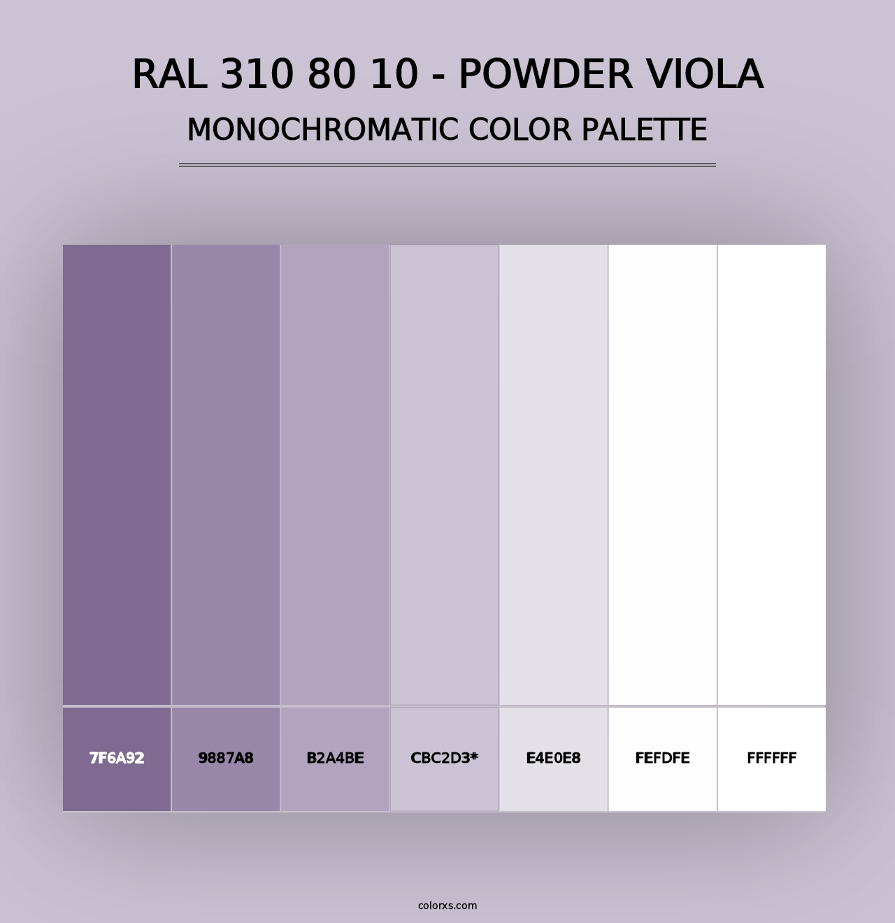 RAL 310 80 10 - Powder Viola - Monochromatic Color Palette