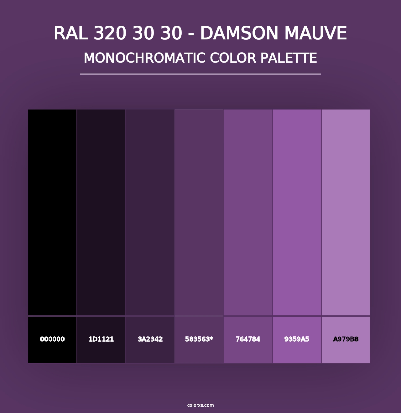 RAL 320 30 30 - Damson Mauve - Monochromatic Color Palette