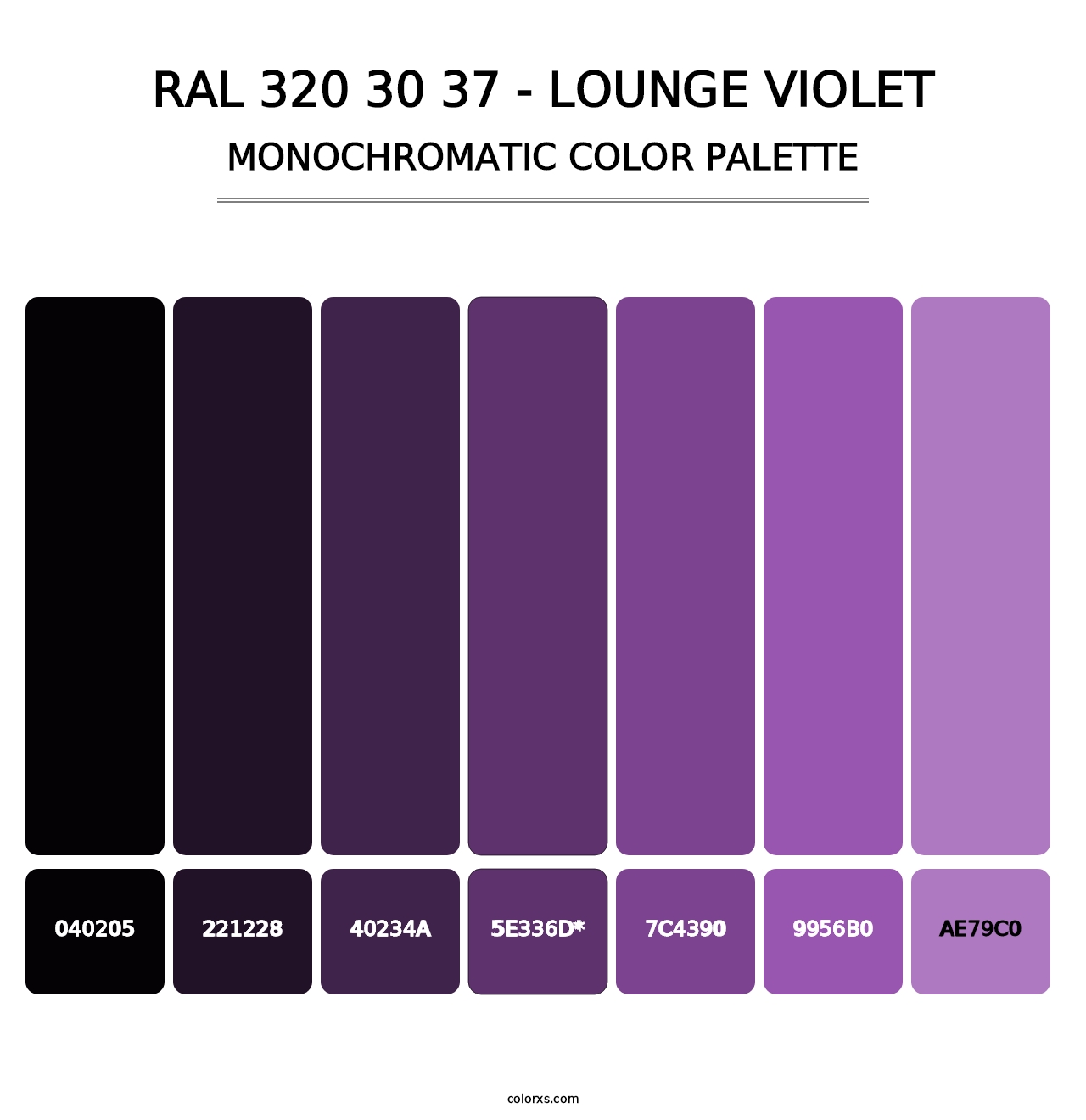 RAL 320 30 37 - Lounge Violet - Monochromatic Color Palette