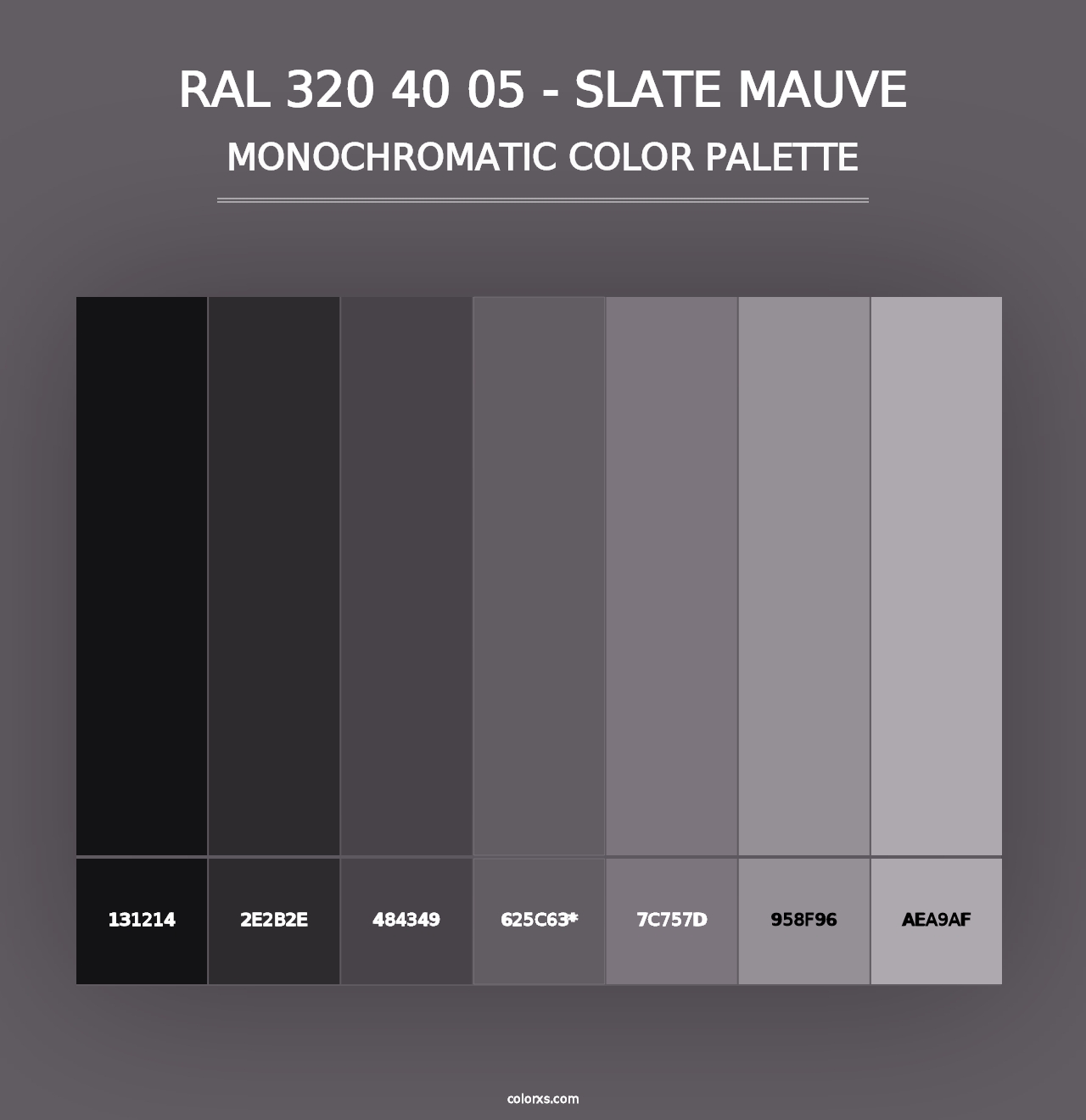 RAL 320 40 05 - Slate Mauve - Monochromatic Color Palette