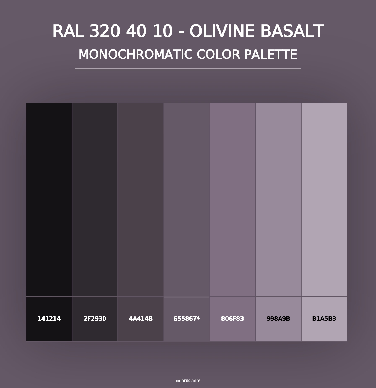 RAL 320 40 10 - Olivine Basalt - Monochromatic Color Palette