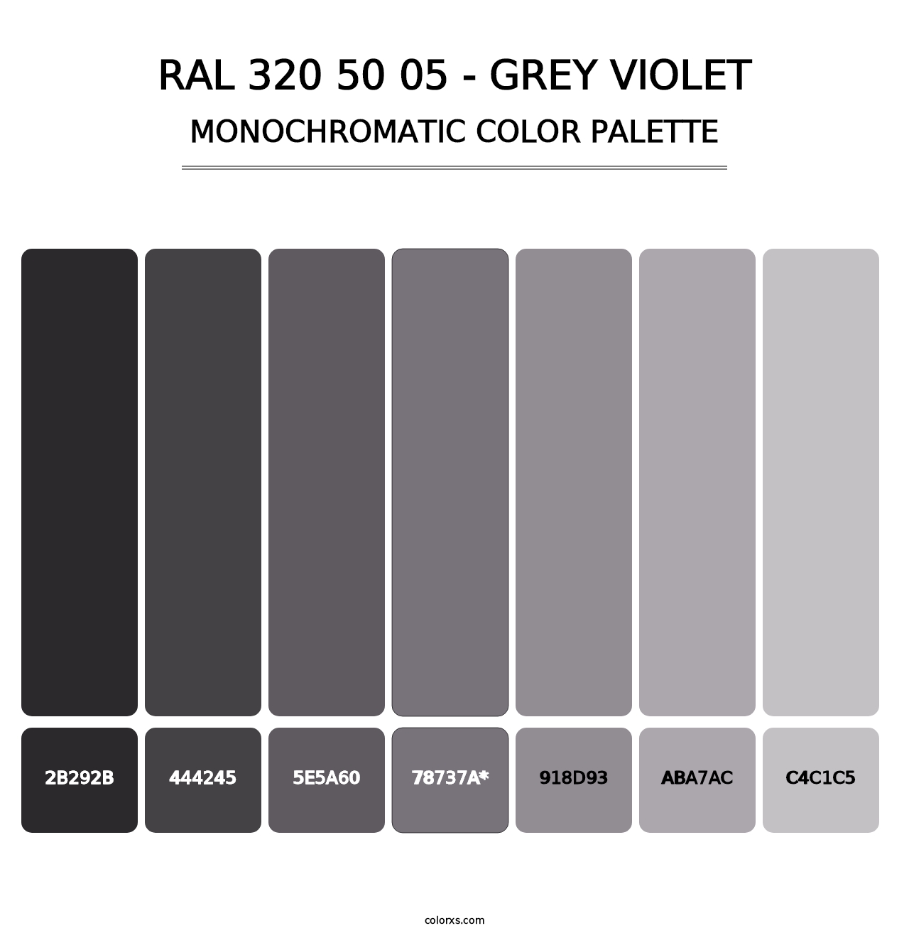 RAL 320 50 05 - Grey Violet - Monochromatic Color Palette