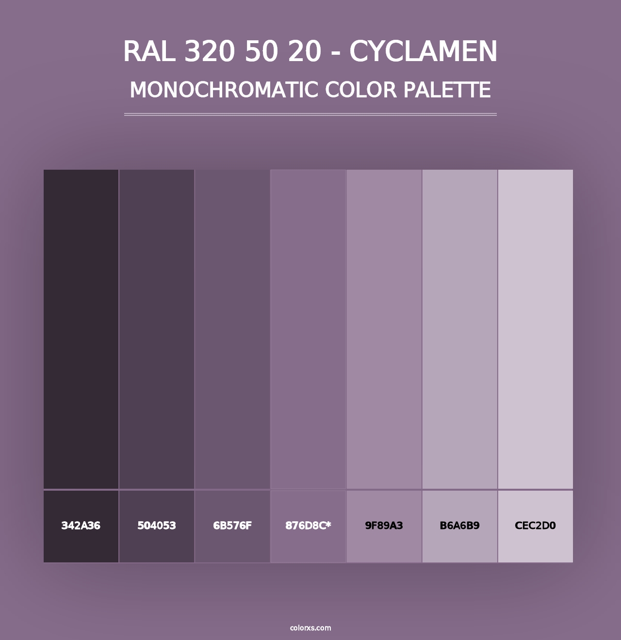 RAL 320 50 20 - Cyclamen - Monochromatic Color Palette