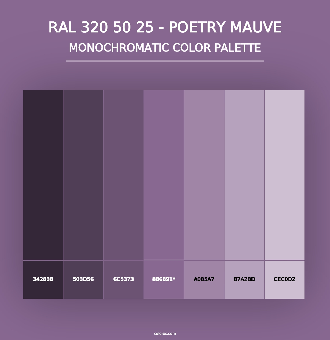 RAL 320 50 25 - Poetry Mauve - Monochromatic Color Palette