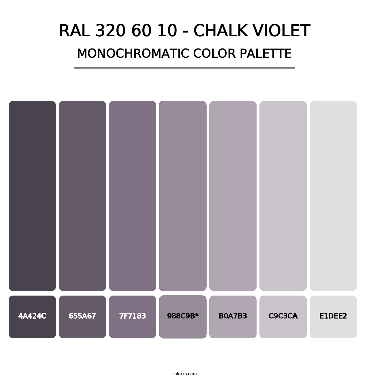 RAL 320 60 10 - Chalk Violet - Monochromatic Color Palette