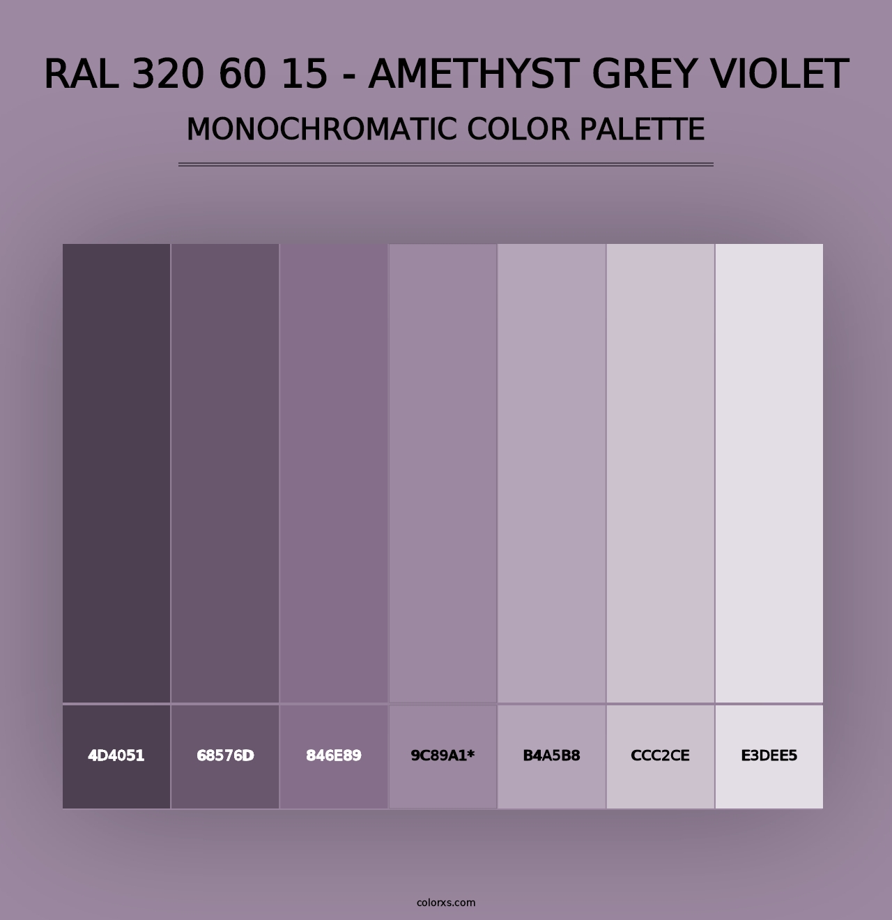 RAL 320 60 15 - Amethyst Grey Violet - Monochromatic Color Palette