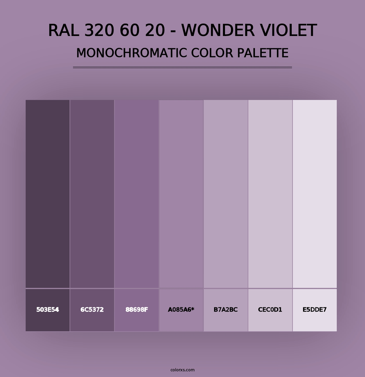 RAL 320 60 20 - Wonder Violet - Monochromatic Color Palette