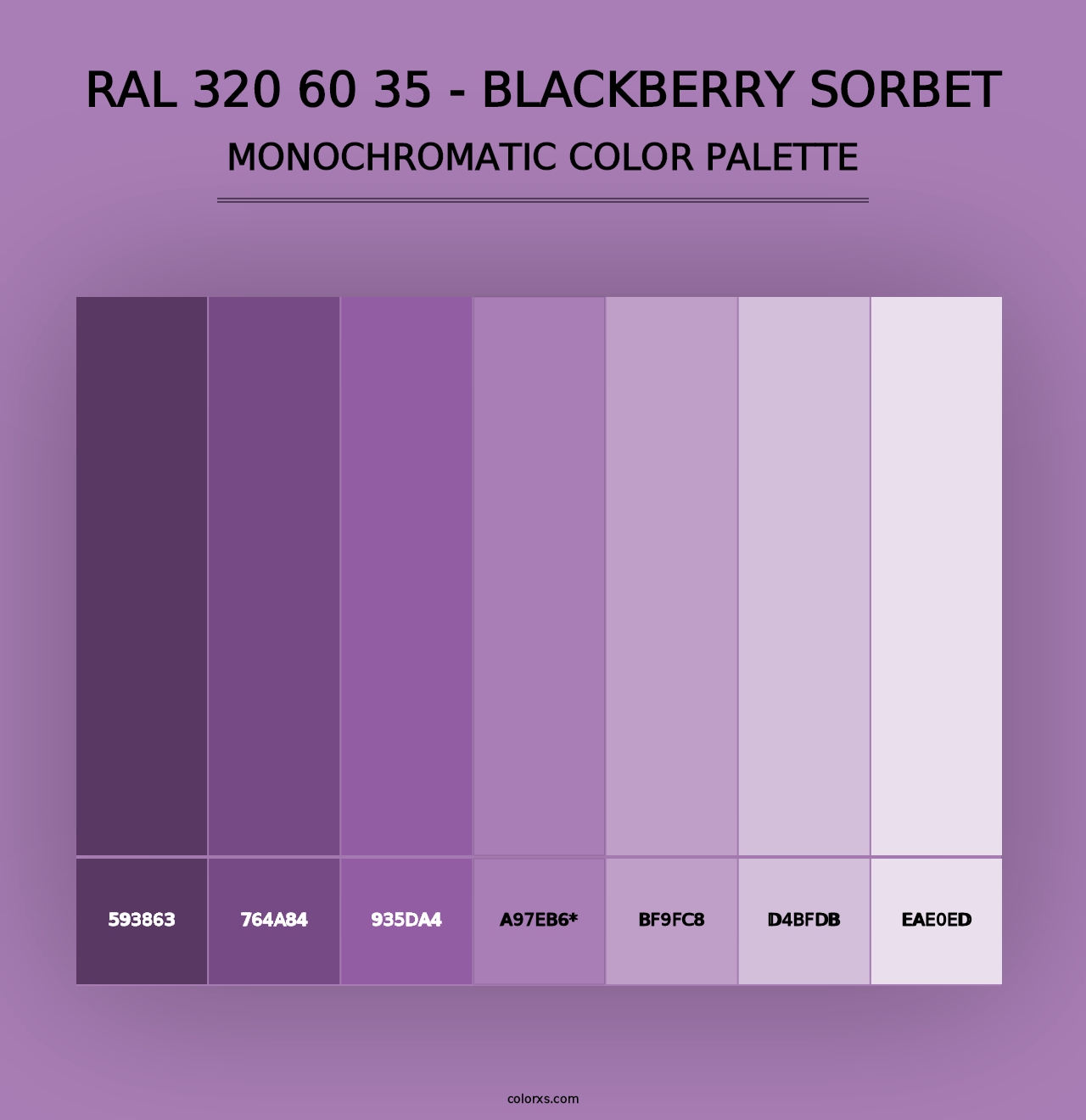 RAL 320 60 35 - Blackberry Sorbet - Monochromatic Color Palette