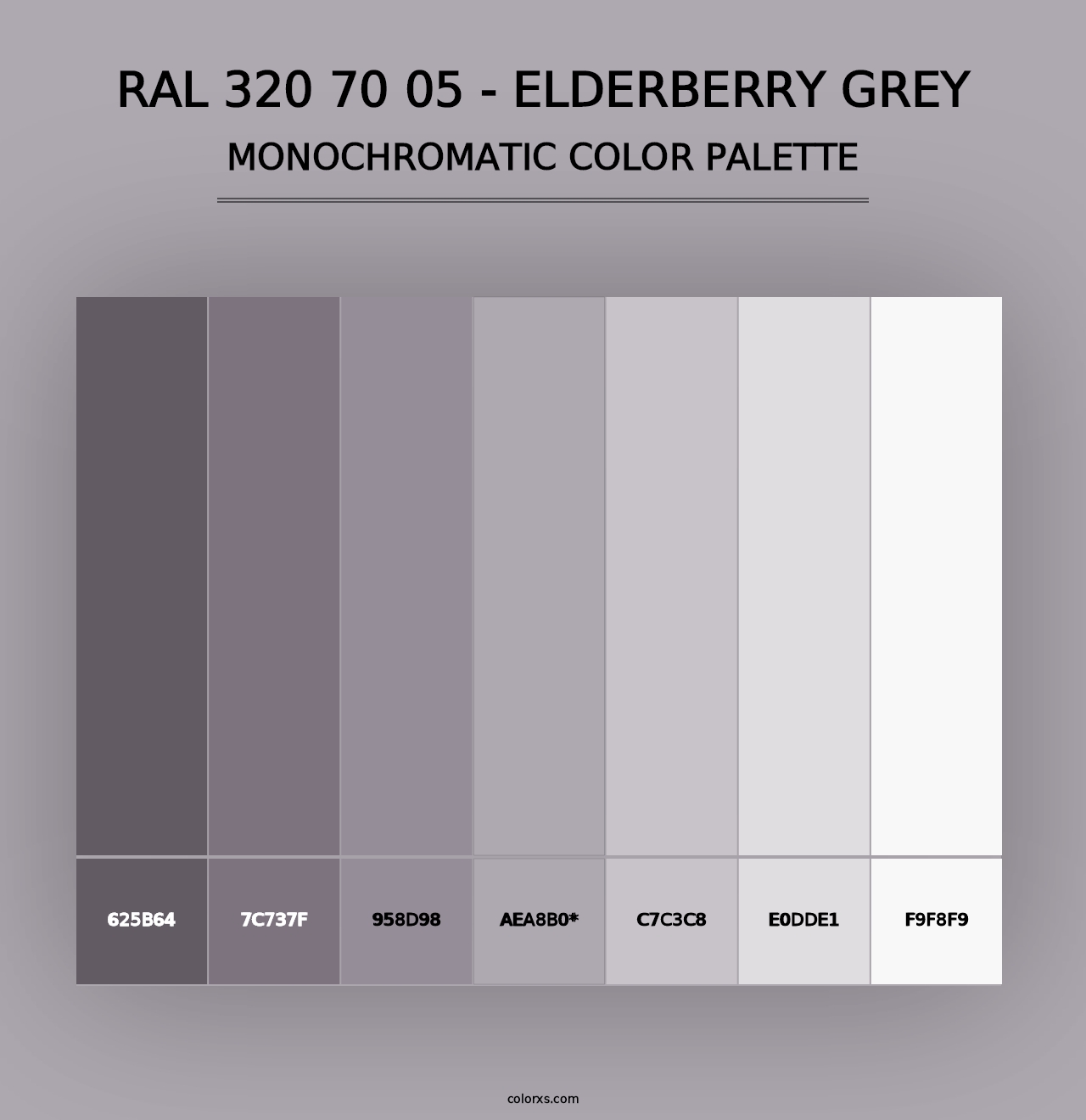 RAL 320 70 05 - Elderberry Grey - Monochromatic Color Palette