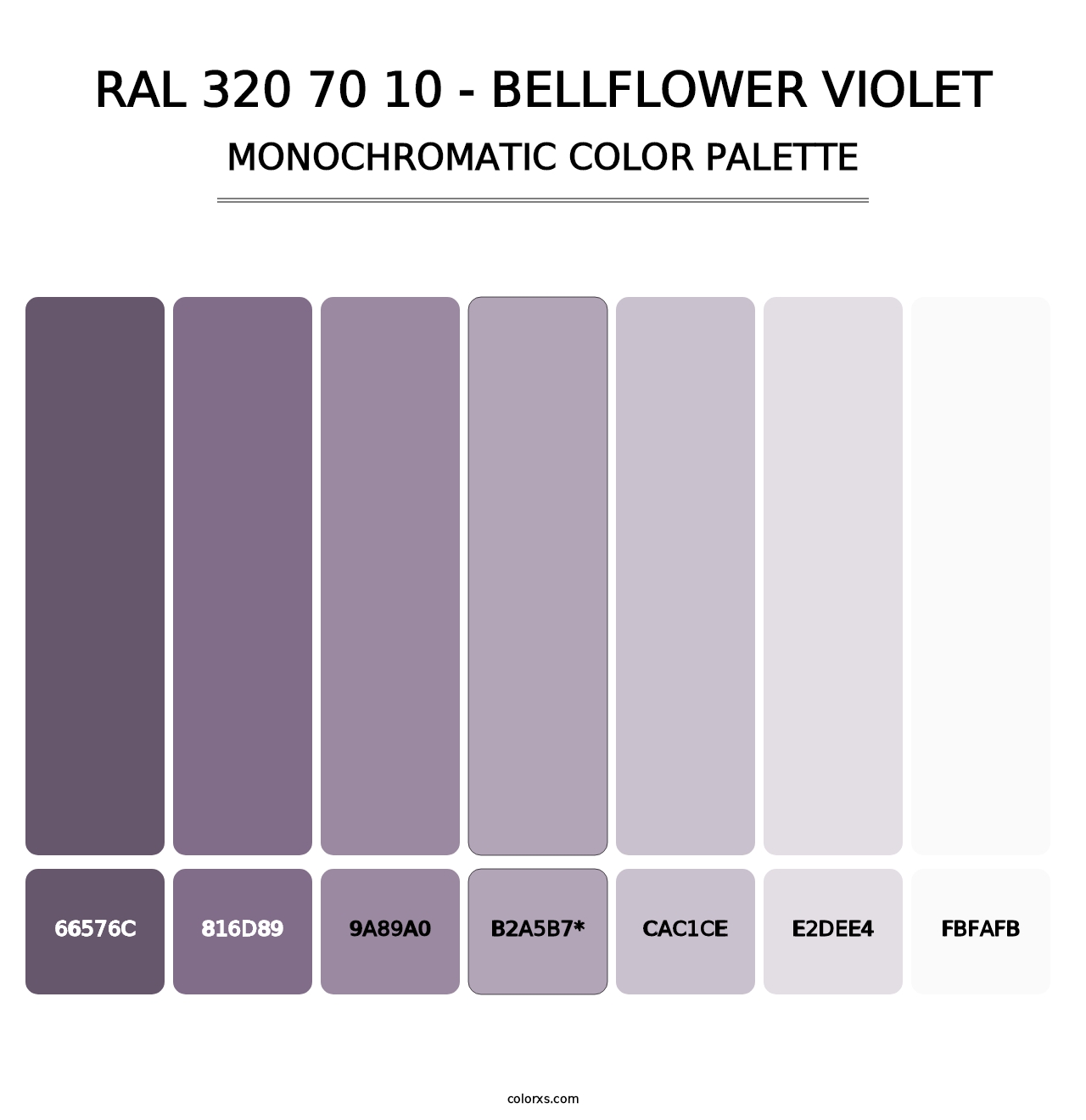 RAL 320 70 10 - Bellflower Violet - Monochromatic Color Palette