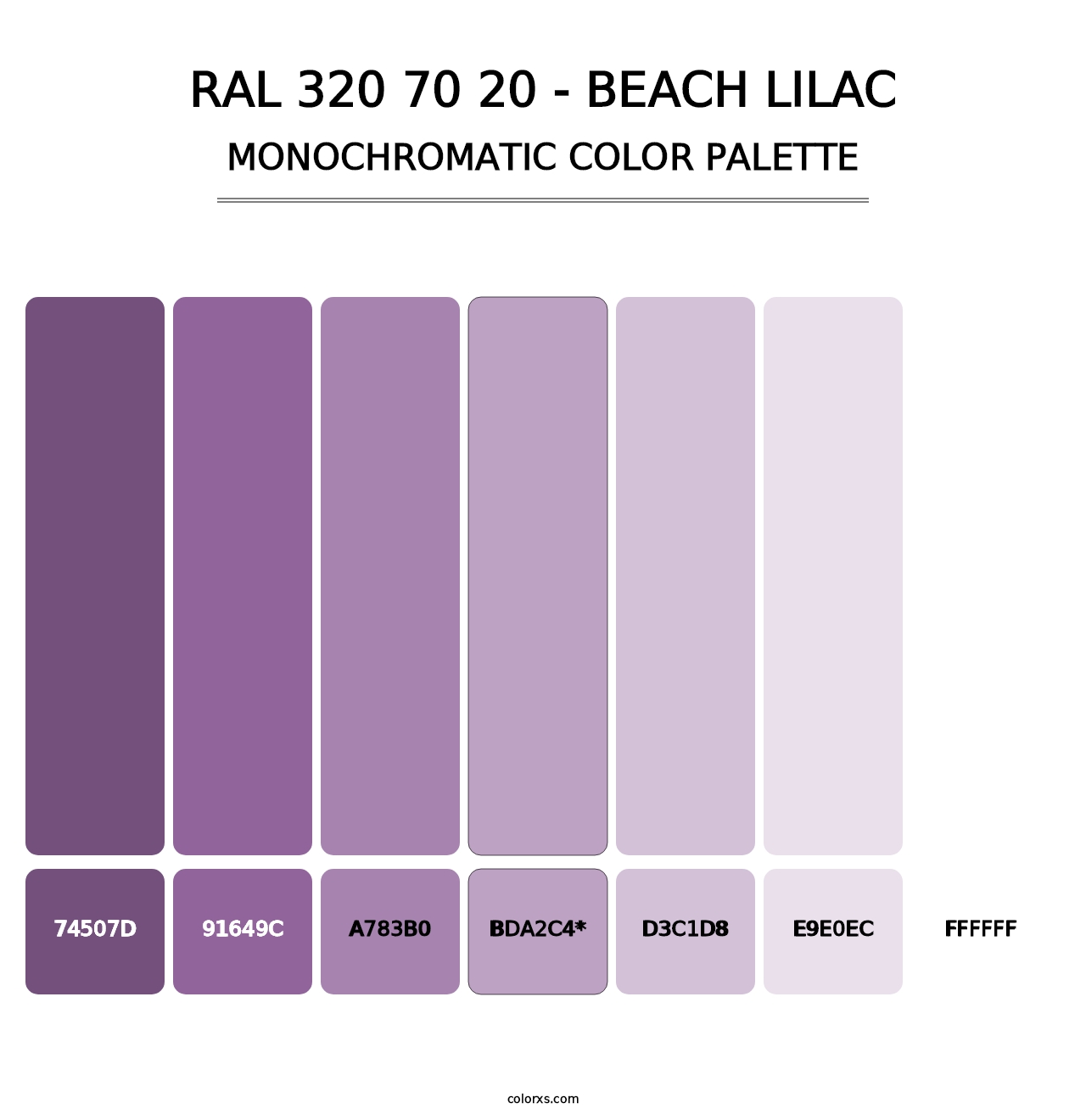 RAL 320 70 20 - Beach Lilac - Monochromatic Color Palette