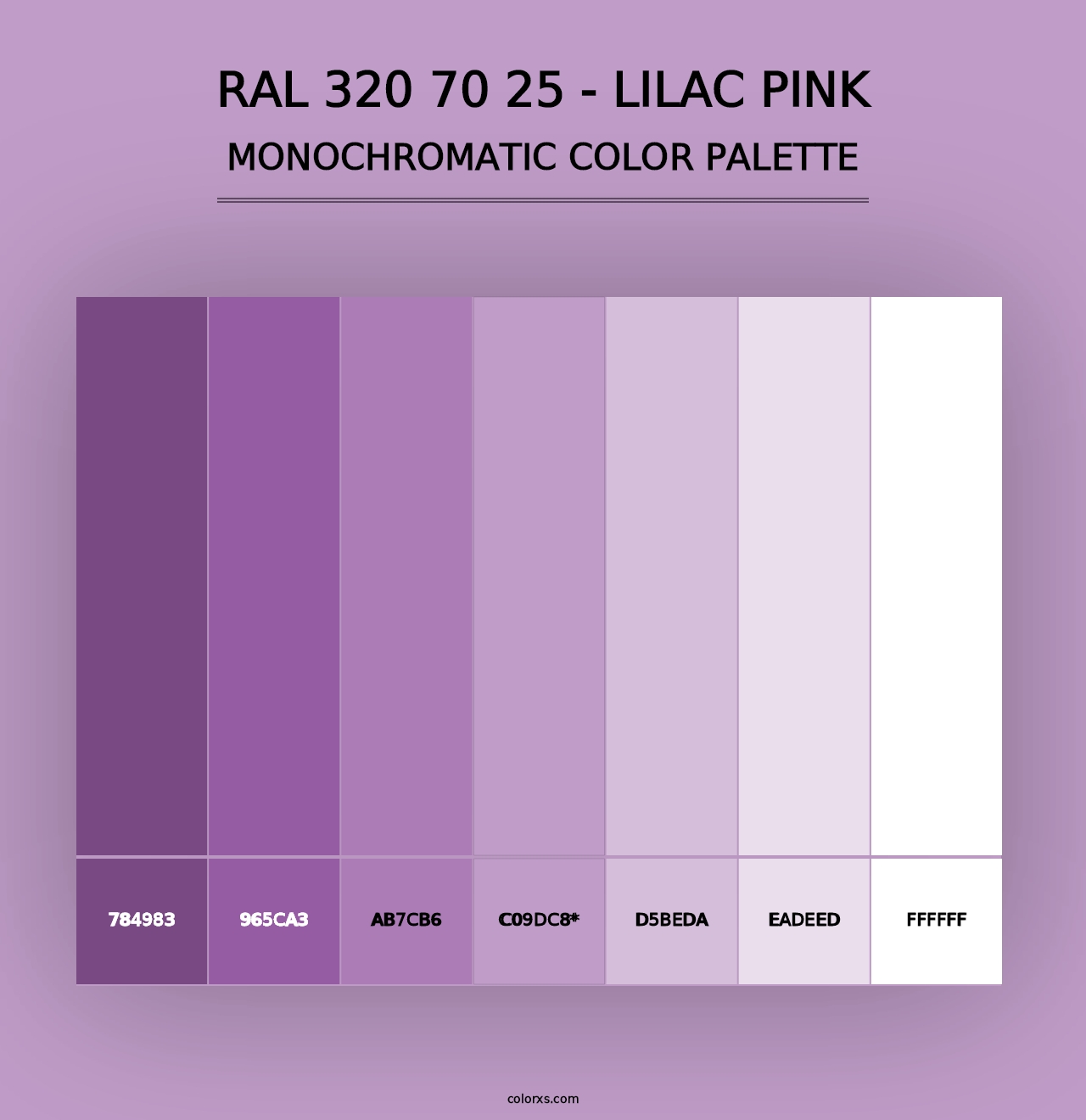 RAL 320 70 25 - Lilac Pink - Monochromatic Color Palette