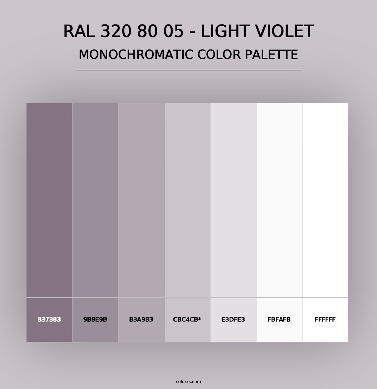 RAL 320 80 05 - Light Violet - Monochromatic Color Palette