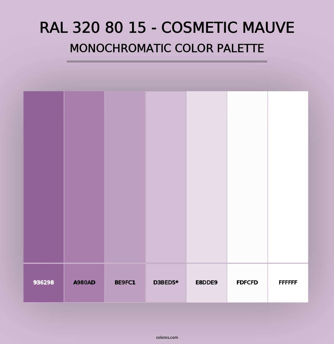 RAL 320 80 15 - Cosmetic Mauve - Monochromatic Color Palette