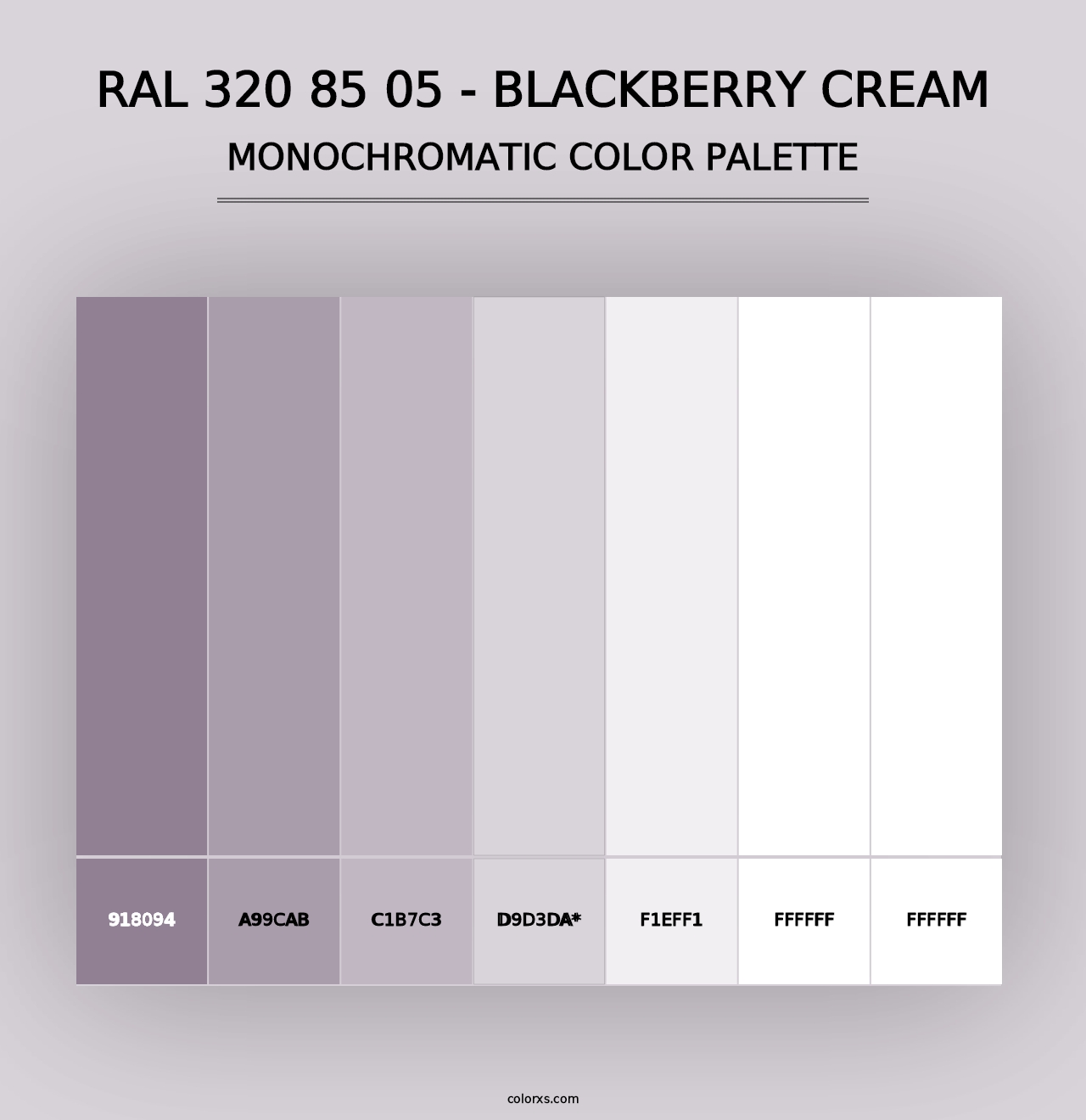 RAL 320 85 05 - Blackberry Cream - Monochromatic Color Palette