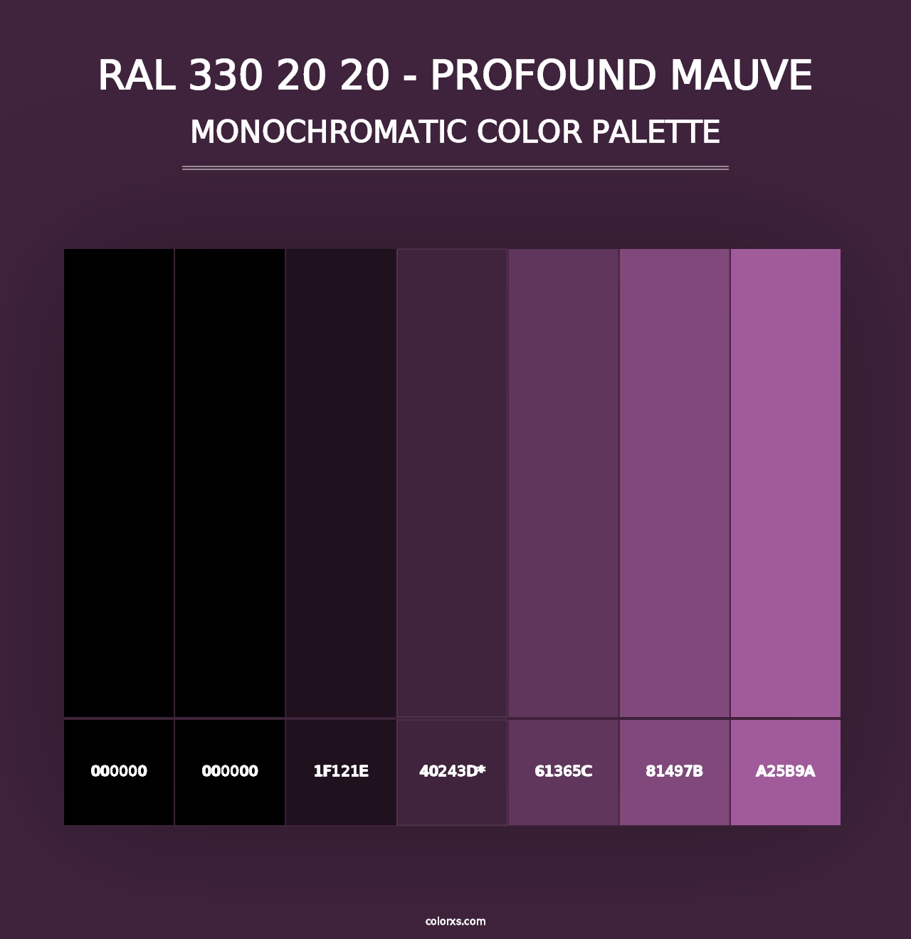 RAL 330 20 20 - Profound Mauve - Monochromatic Color Palette