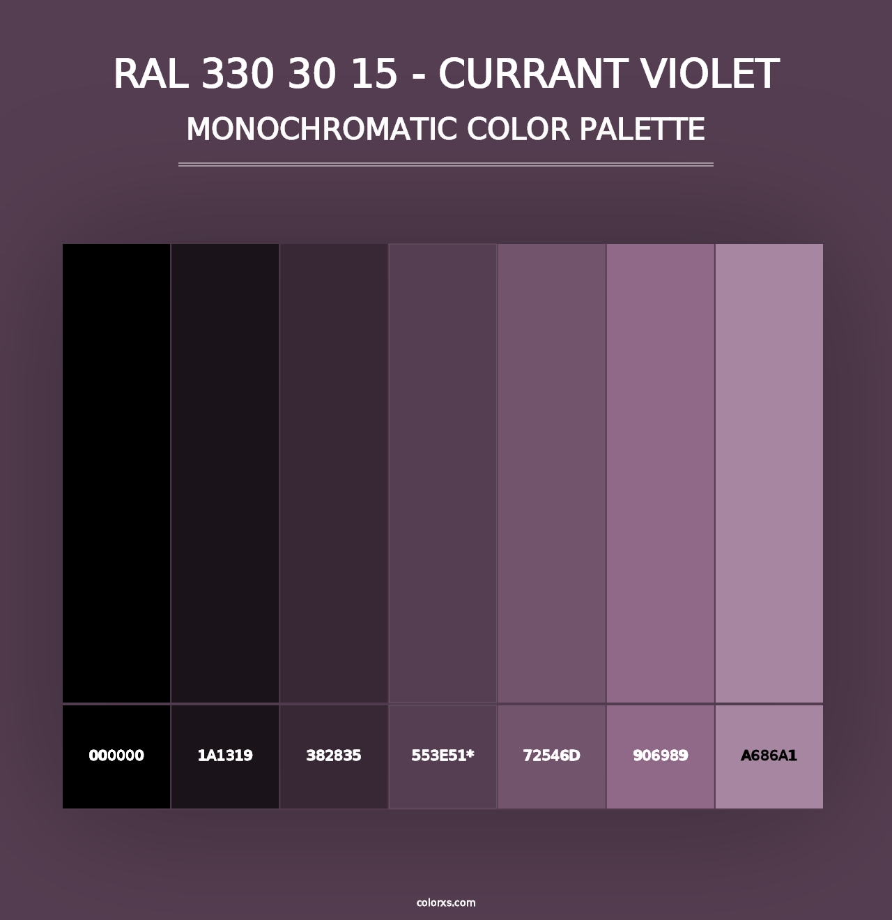 RAL 330 30 15 - Currant Violet - Monochromatic Color Palette