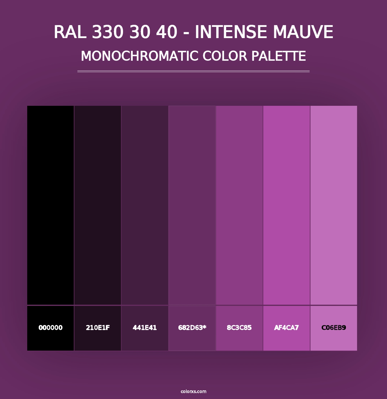 RAL 330 30 40 - Intense Mauve - Monochromatic Color Palette