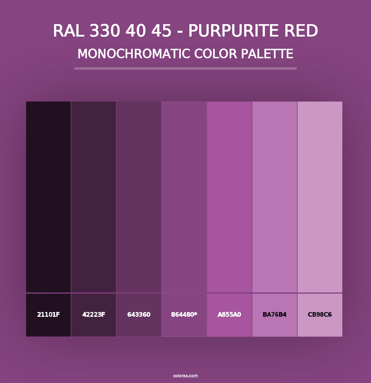 RAL 330 40 45 - Purpurite Red - Monochromatic Color Palette