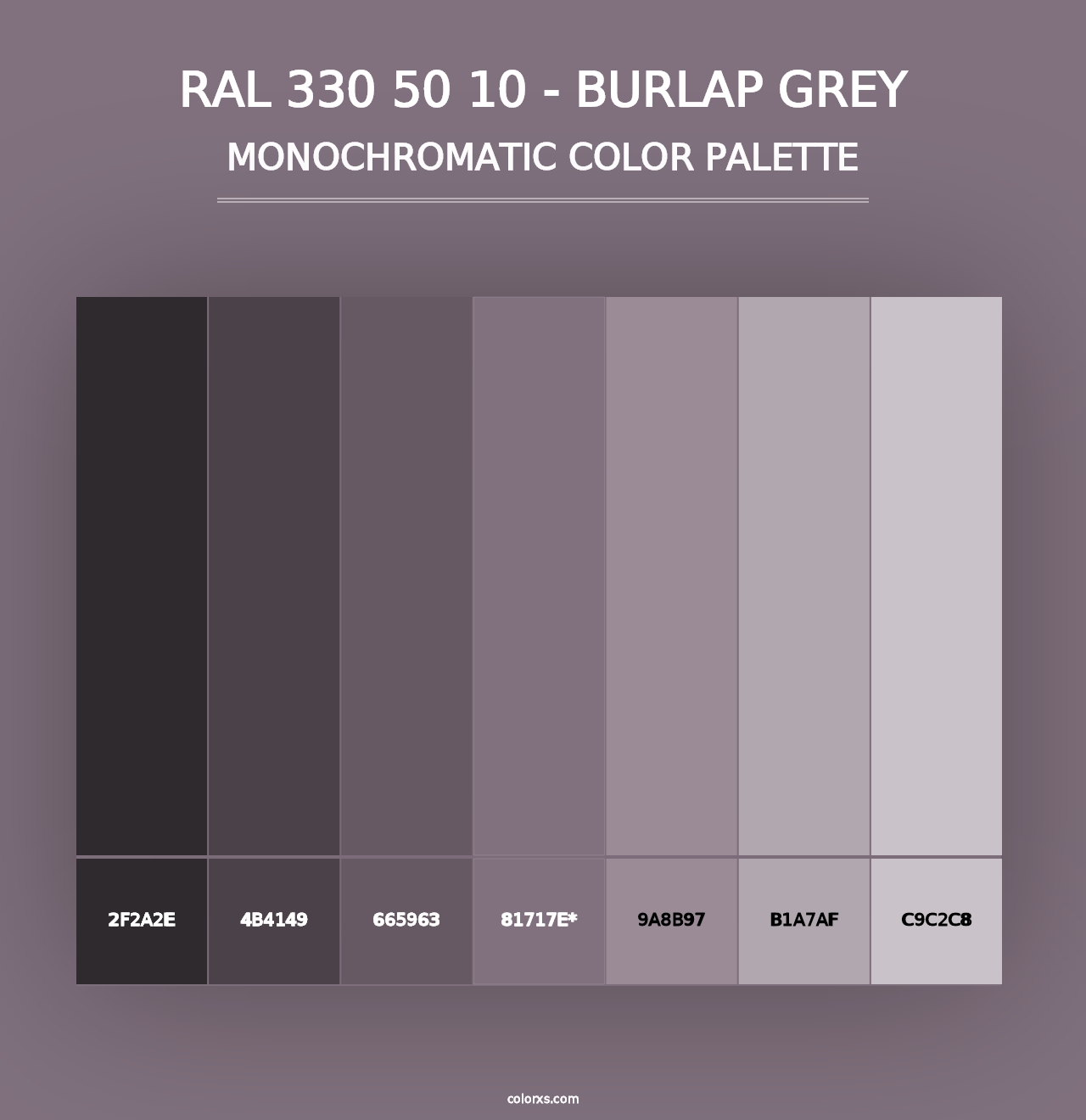 RAL 330 50 10 - Burlap Grey - Monochromatic Color Palette