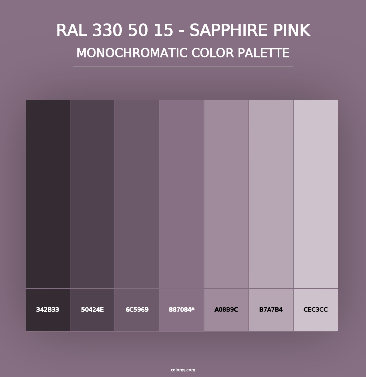 RAL 330 50 15 - Sapphire Pink - Monochromatic Color Palette