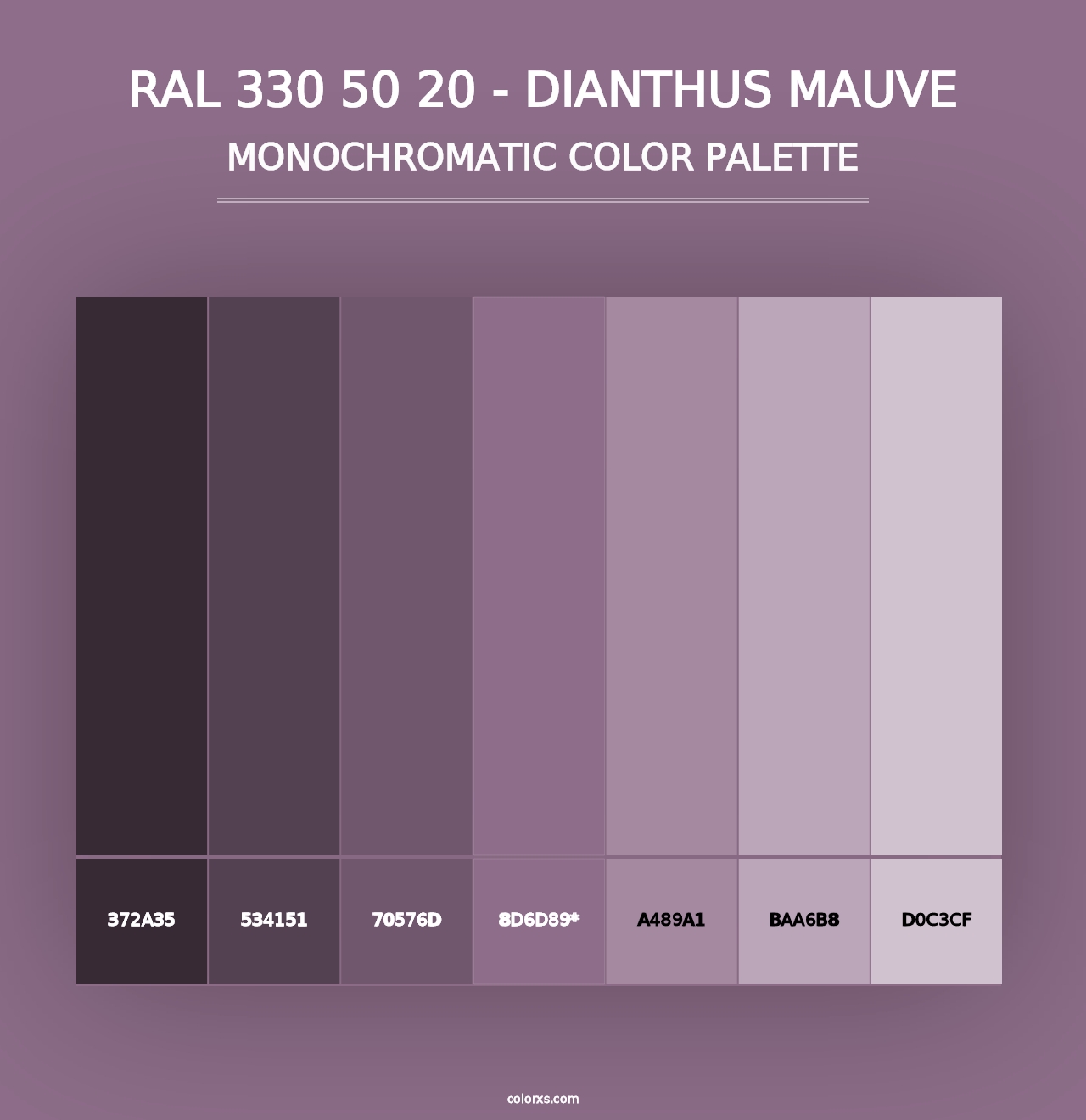 RAL 330 50 20 - Dianthus Mauve - Monochromatic Color Palette