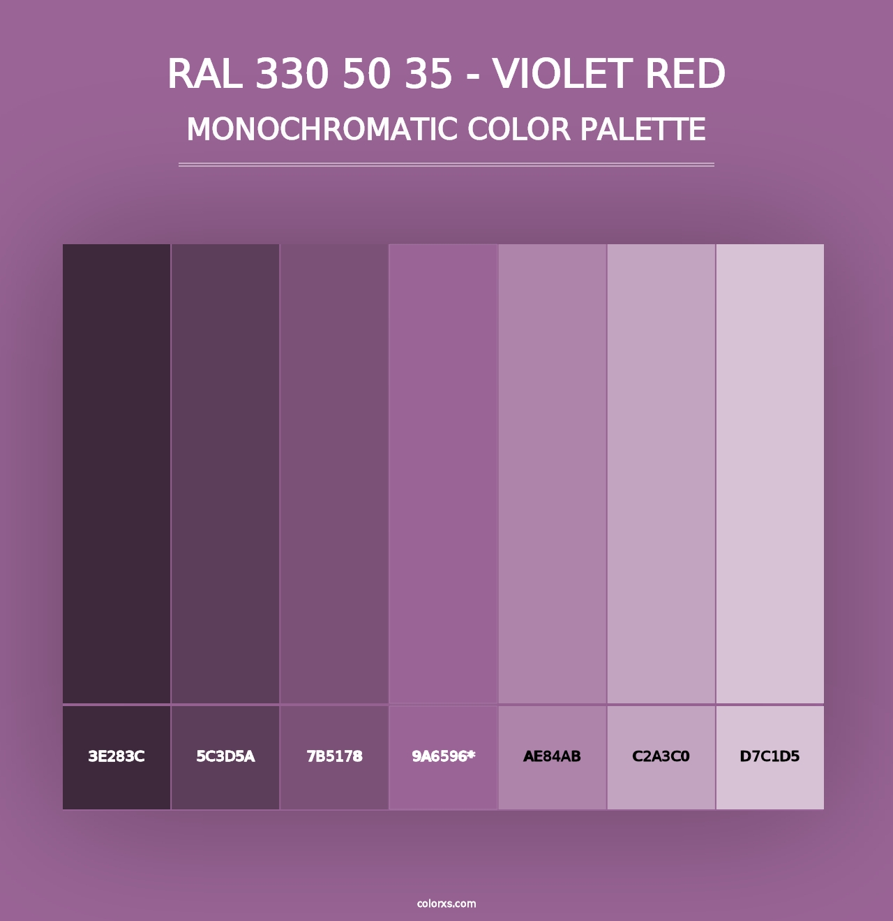 RAL 330 50 35 - Violet Red - Monochromatic Color Palette