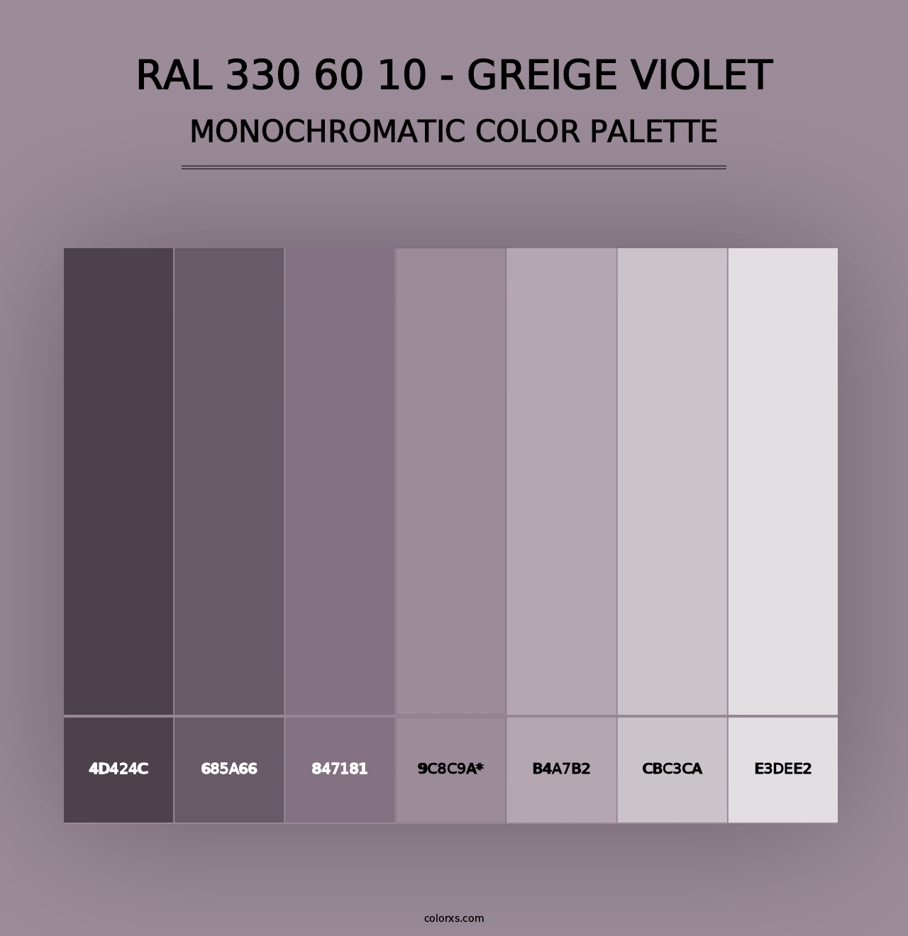 RAL 330 60 10 - Greige Violet - Monochromatic Color Palette