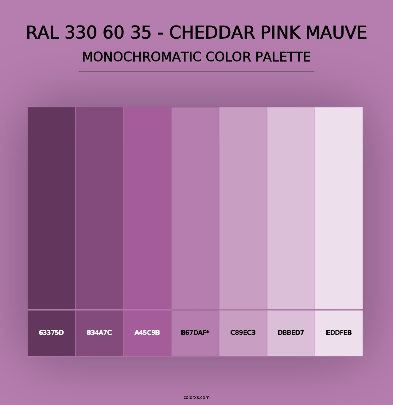 RAL 330 60 35 - Cheddar Pink Mauve - Monochromatic Color Palette