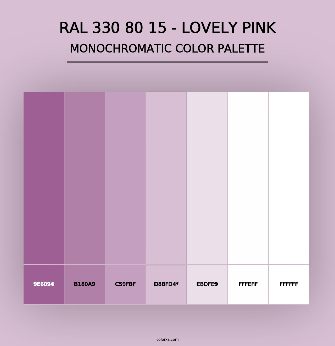 RAL 330 80 15 - Lovely Pink - Monochromatic Color Palette