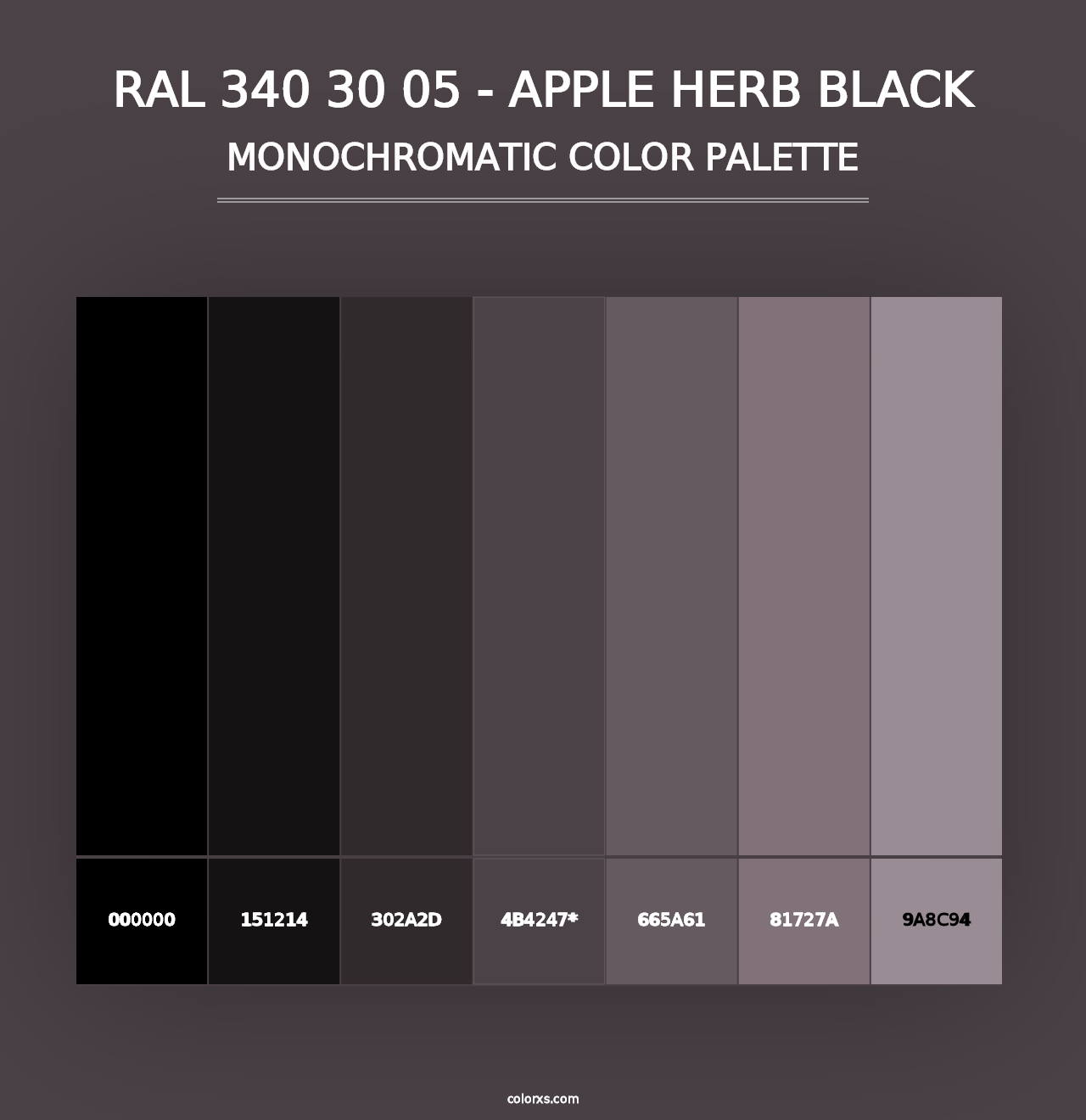 RAL 340 30 05 - Apple Herb Black - Monochromatic Color Palette