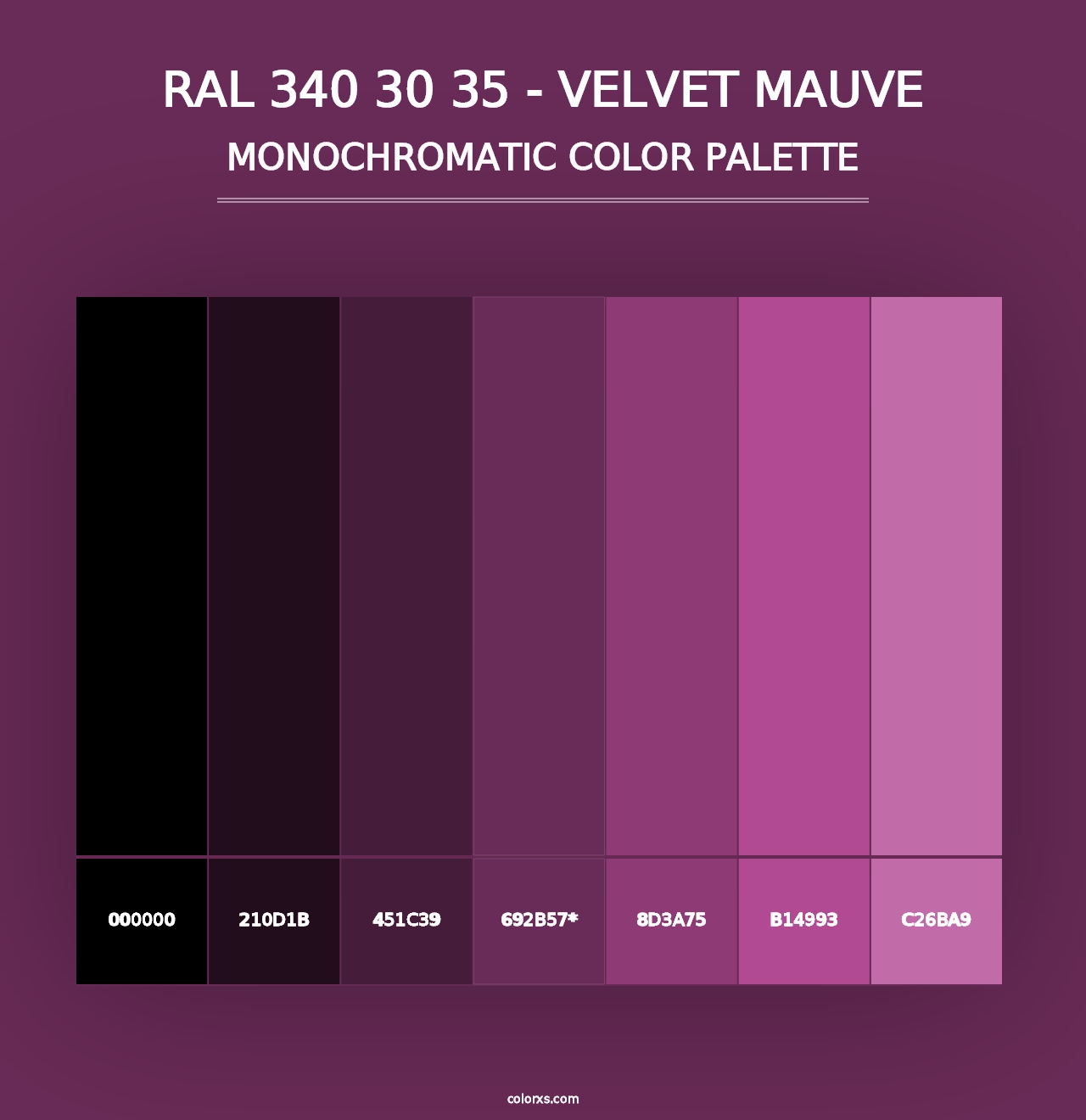 RAL 340 30 35 - Velvet Mauve - Monochromatic Color Palette