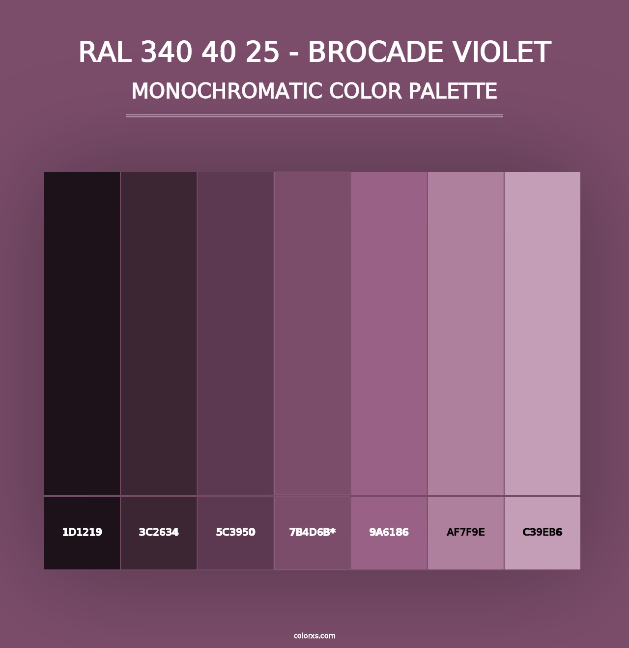 RAL 340 40 25 - Brocade Violet - Monochromatic Color Palette