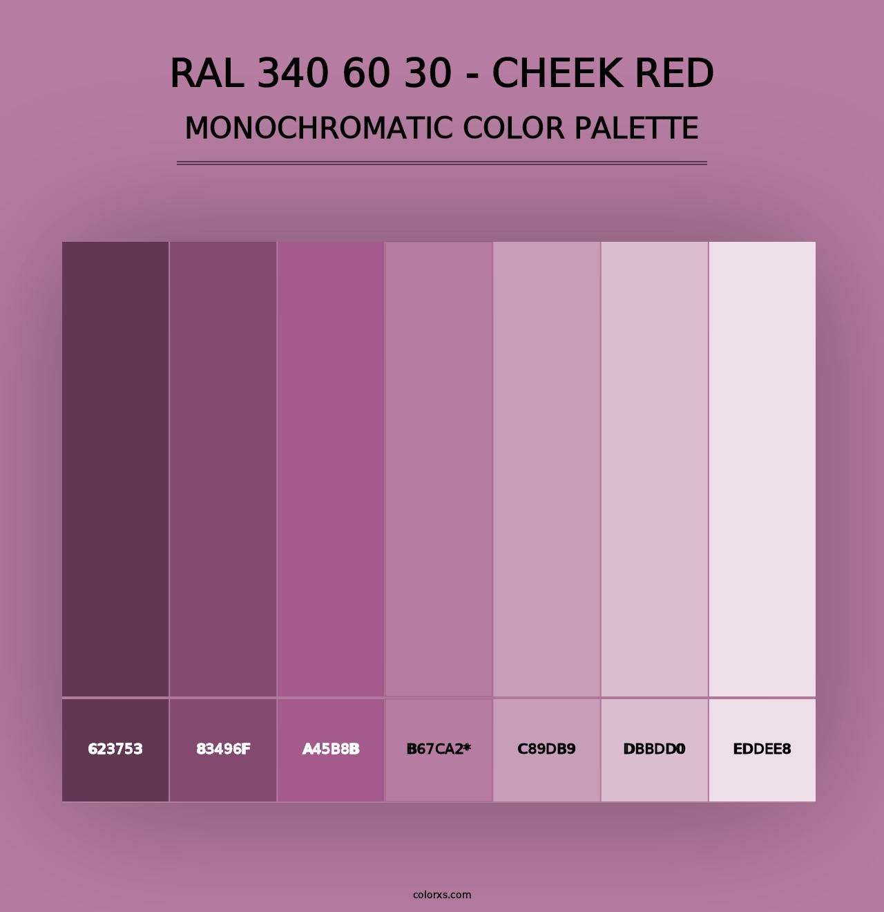 RAL 340 60 30 - Cheek Red - Monochromatic Color Palette