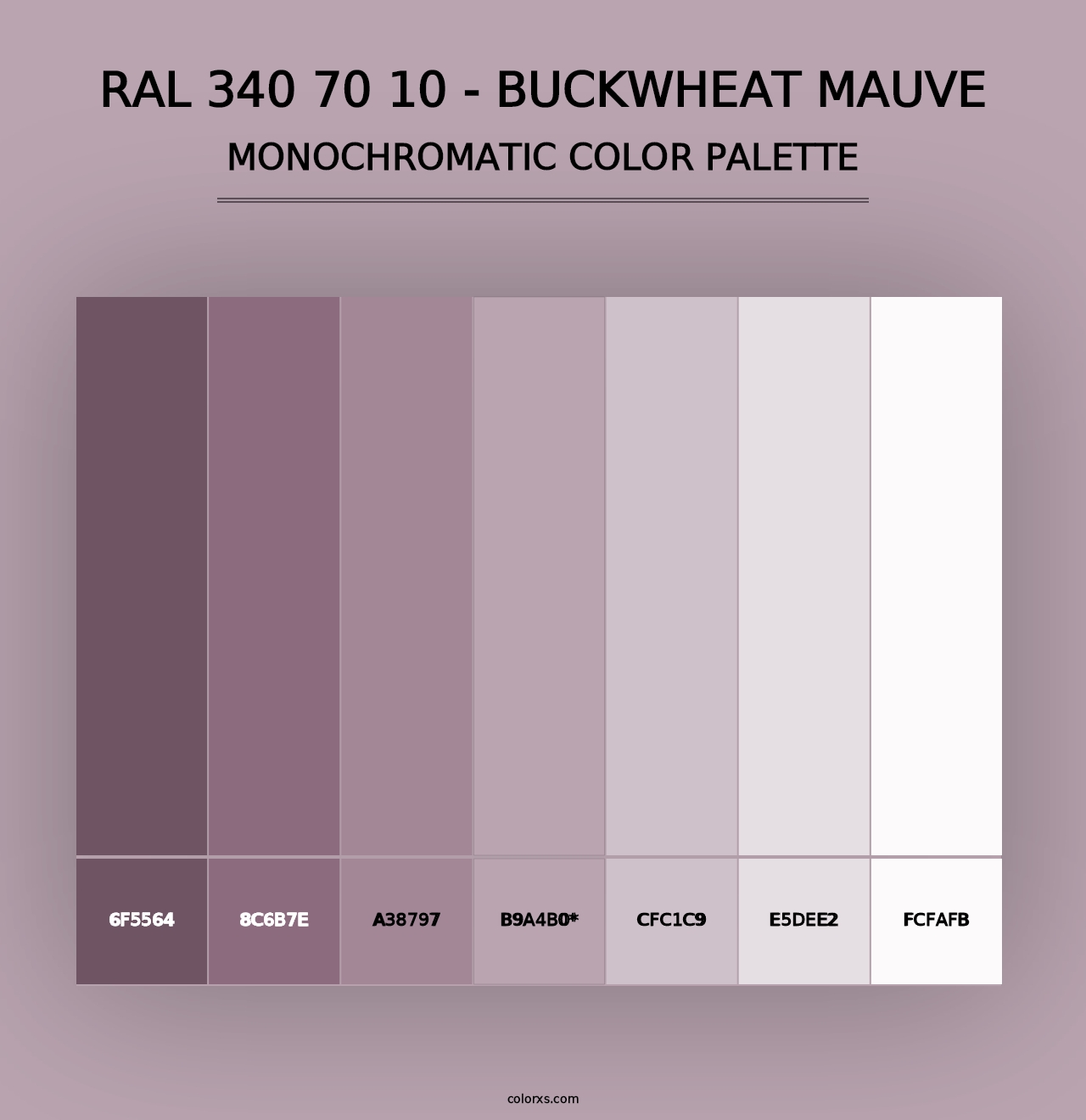 RAL 340 70 10 - Buckwheat Mauve - Monochromatic Color Palette