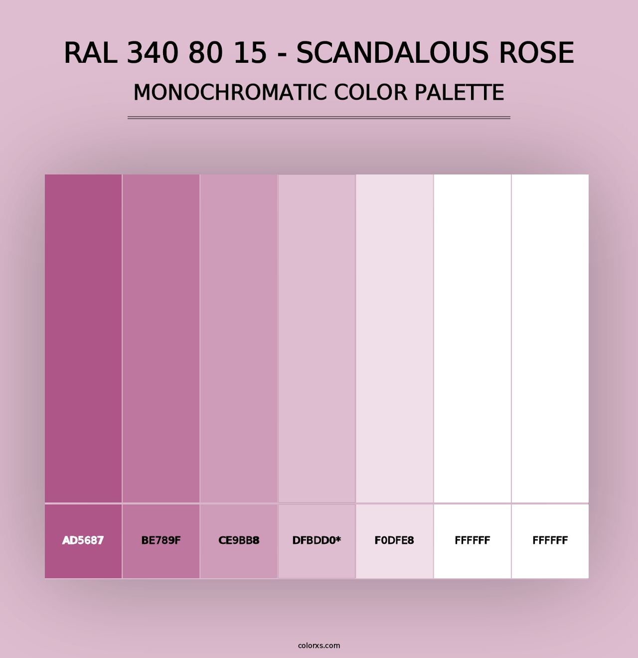 RAL 340 80 15 - Scandalous Rose - Monochromatic Color Palette