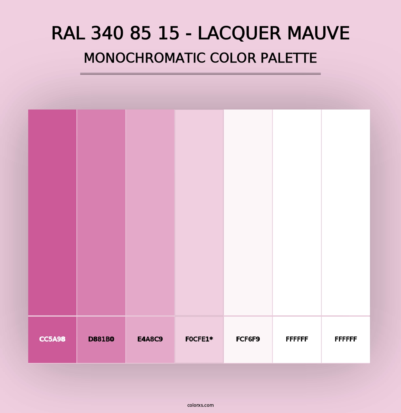 RAL 340 85 15 - Lacquer Mauve - Monochromatic Color Palette