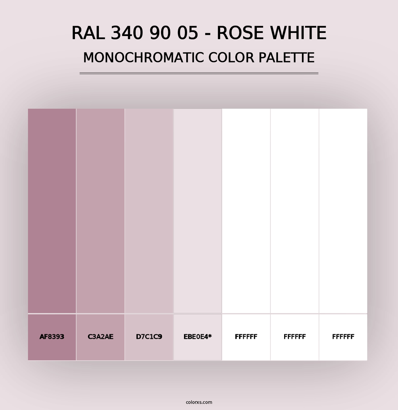 RAL 340 90 05 - Rose White - Monochromatic Color Palette