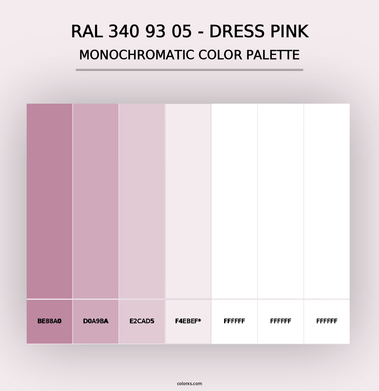 RAL 340 93 05 - Dress Pink - Monochromatic Color Palette