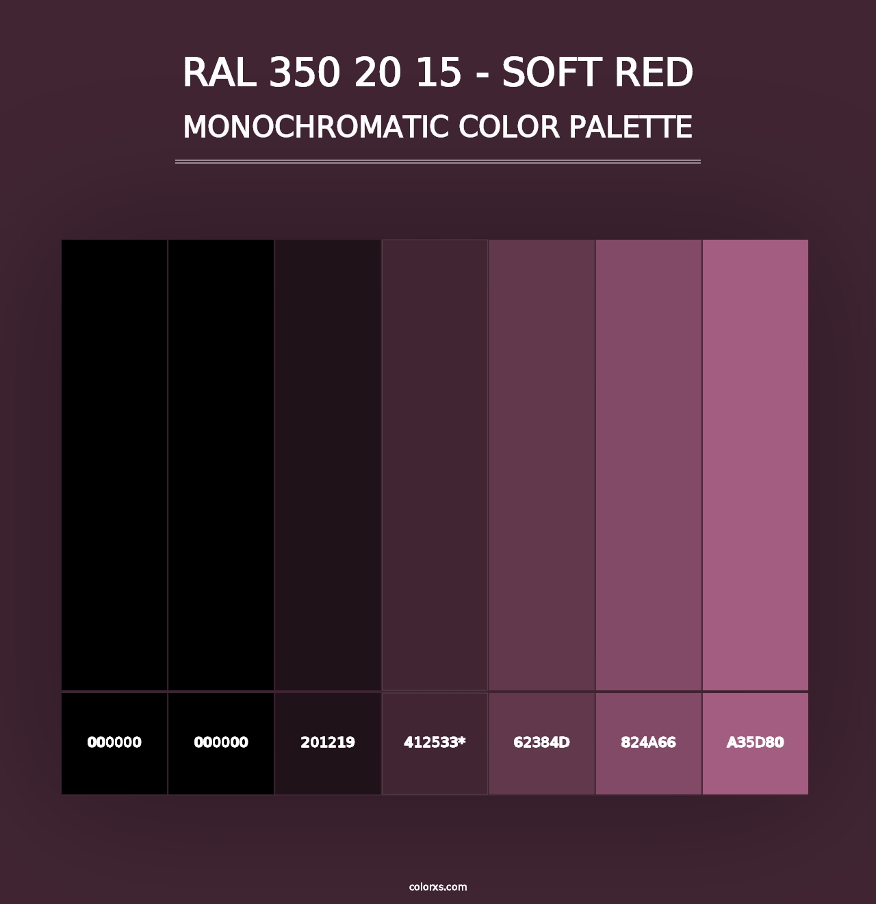 RAL 350 20 15 - Soft Red - Monochromatic Color Palette