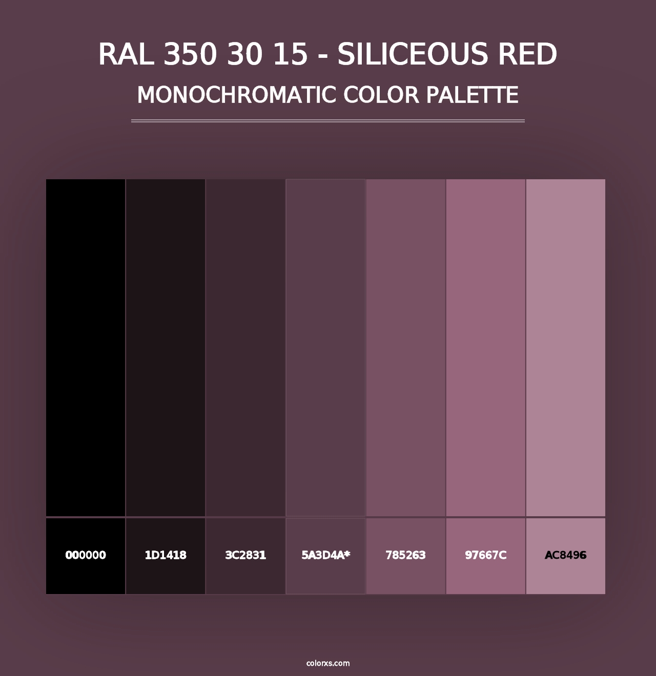 RAL 350 30 15 - Siliceous Red - Monochromatic Color Palette