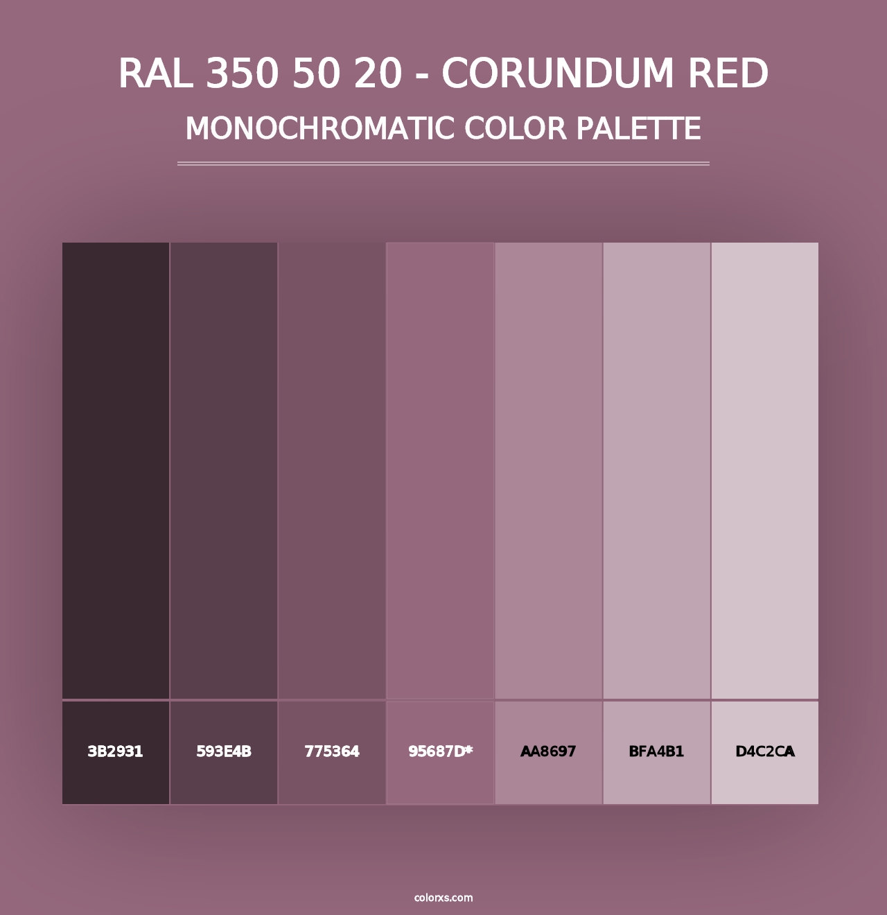 RAL 350 50 20 - Corundum Red - Monochromatic Color Palette