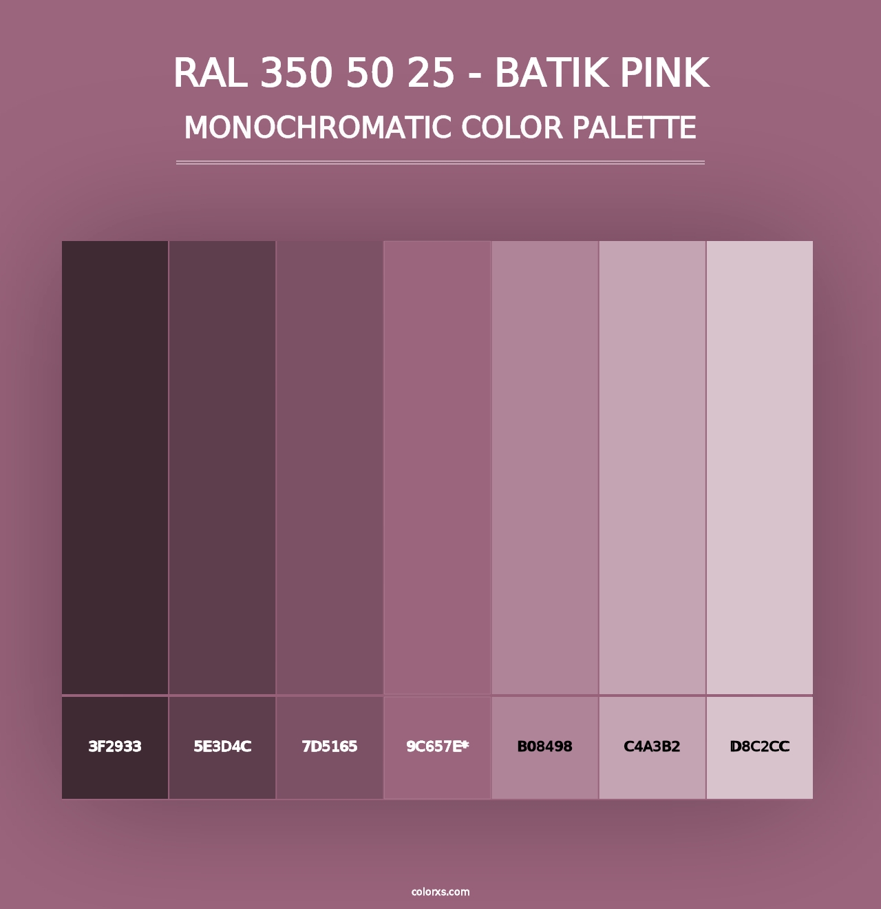 RAL 350 50 25 - Batik Pink - Monochromatic Color Palette