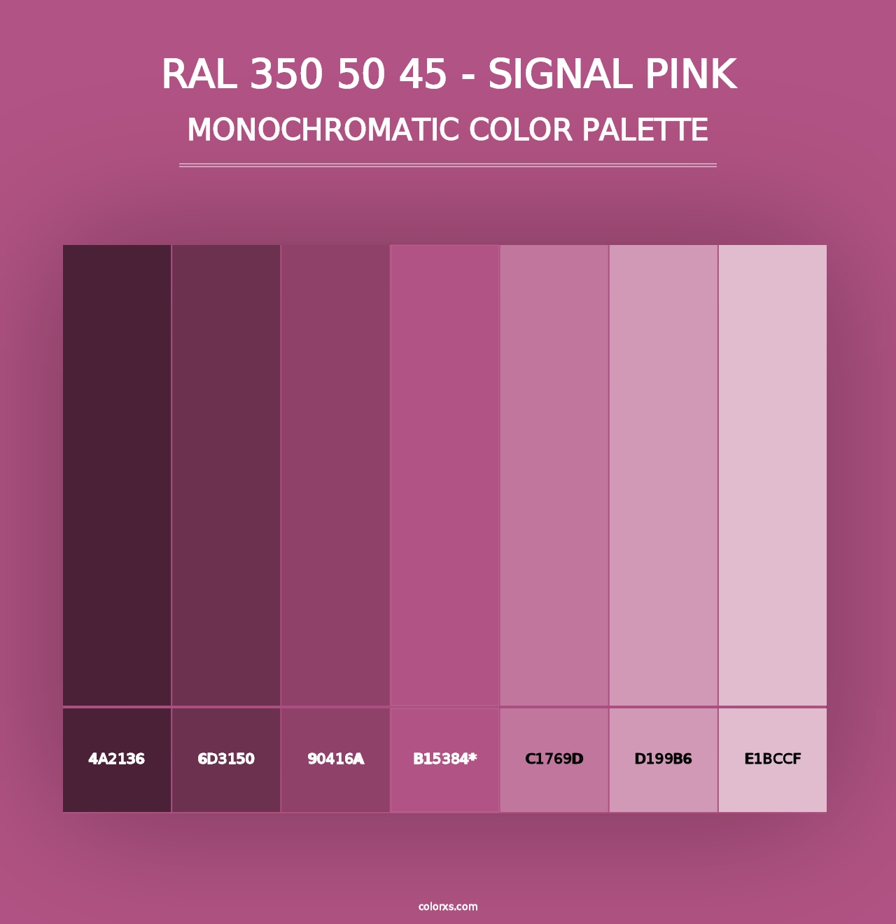 RAL 350 50 45 - Signal Pink - Monochromatic Color Palette