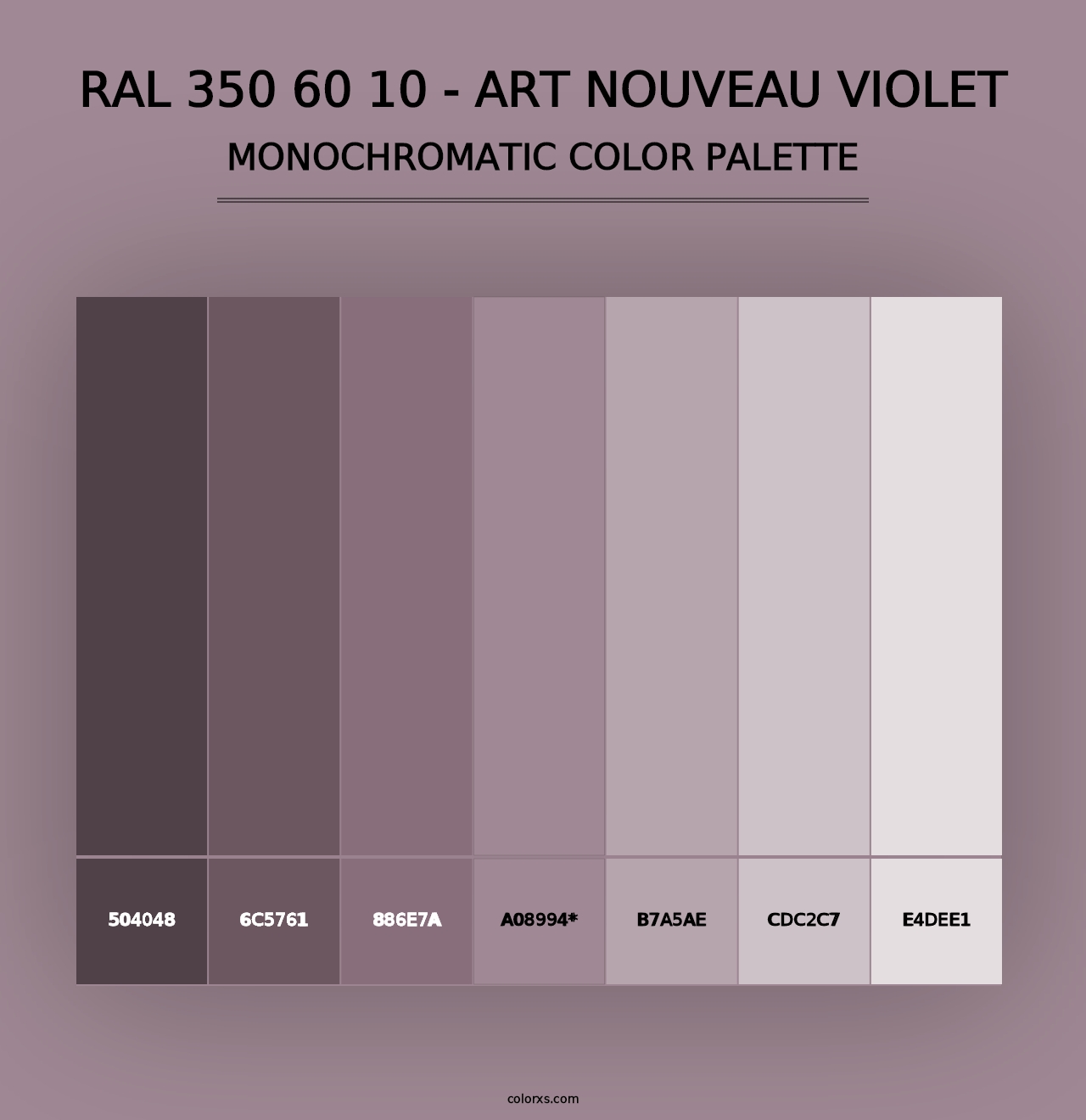 RAL 350 60 10 - Art Nouveau Violet - Monochromatic Color Palette