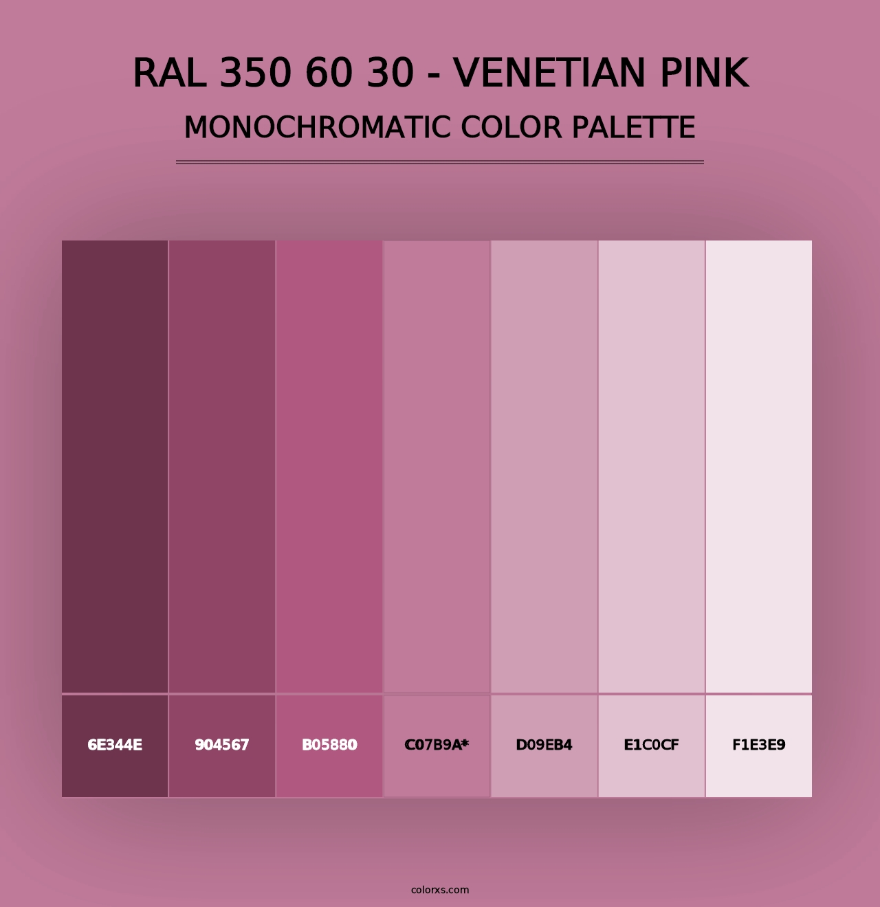 RAL 350 60 30 - Venetian Pink - Monochromatic Color Palette