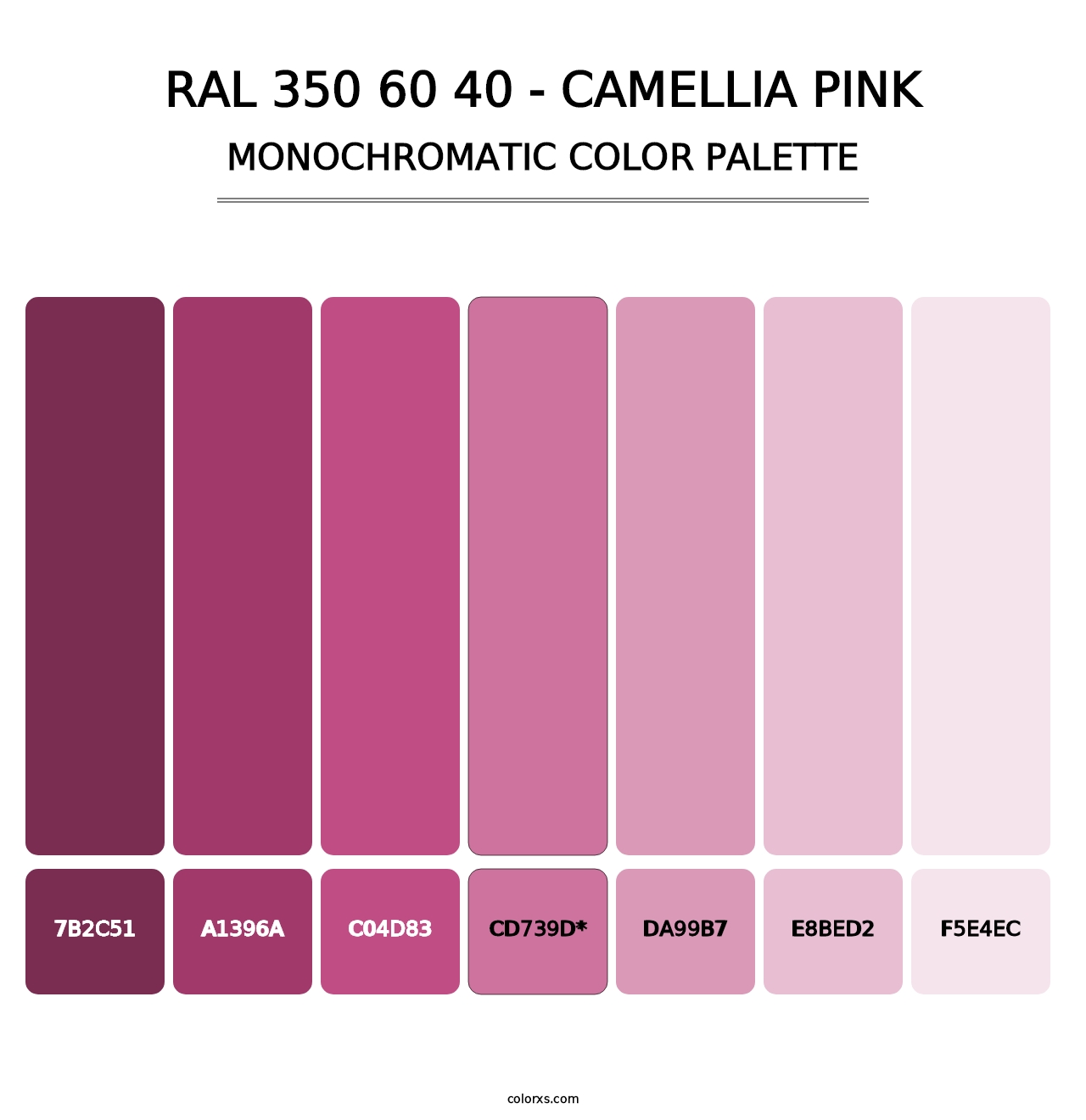 RAL 350 60 40 - Camellia Pink - Monochromatic Color Palette