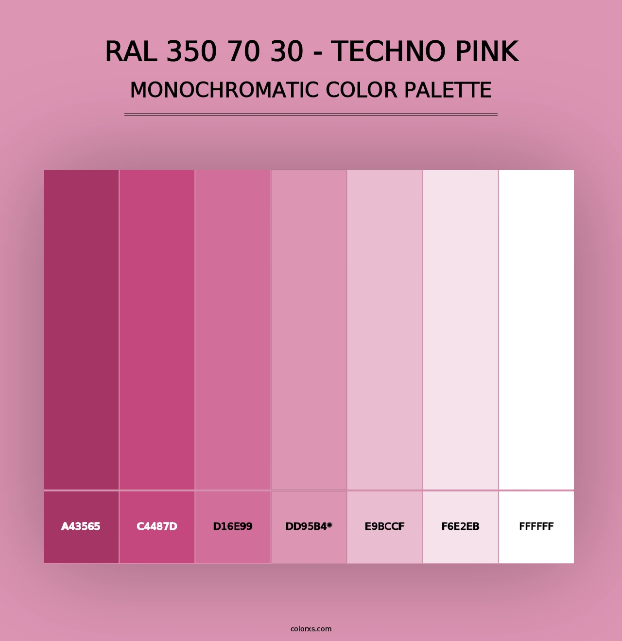 RAL 350 70 30 - Techno Pink - Monochromatic Color Palette