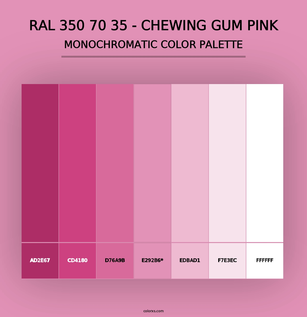 RAL 350 70 35 - Chewing Gum Pink - Monochromatic Color Palette